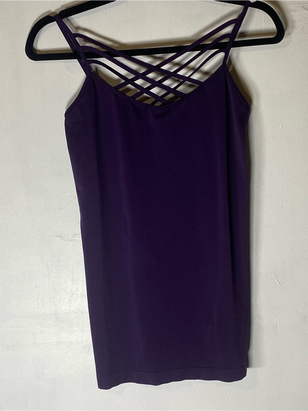 Zenana Outfitters Purple Strappy Seamless Cami Tank Top Layering Y2K Aesthetic